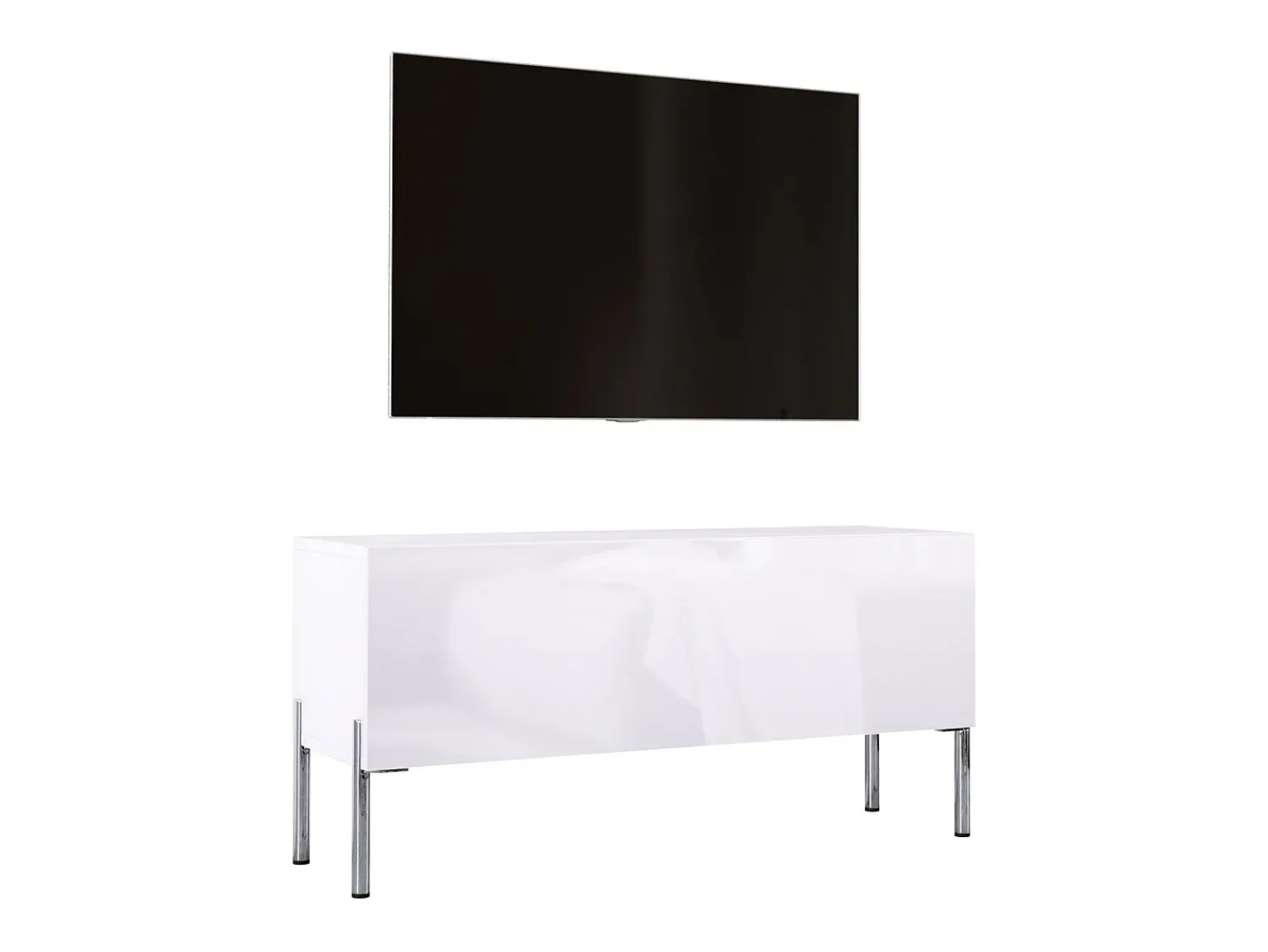 Móvel TV : Fosco / Brilhante, patas cromadas, 100 x 52 x 32 cm^ Móvel De Tv
