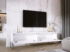 Hot Móvel TV : Fosco / Brilhante, patas cromadas, 170 x 52 x 32 cm Branco