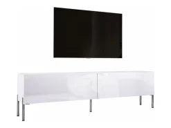 Hot Móvel TV : Fosco / Brilhante, patas cromadas, 170 x 52 x 32 cm Branco