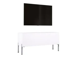 Móvel De Tv| Móvel TV : Fosco, patas cromadas, 100 x 52 x 32 cm Branco