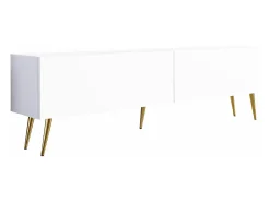 Best Móvel TV : Fosco, patas douradas, 170 x 52 x 32 cm Branco