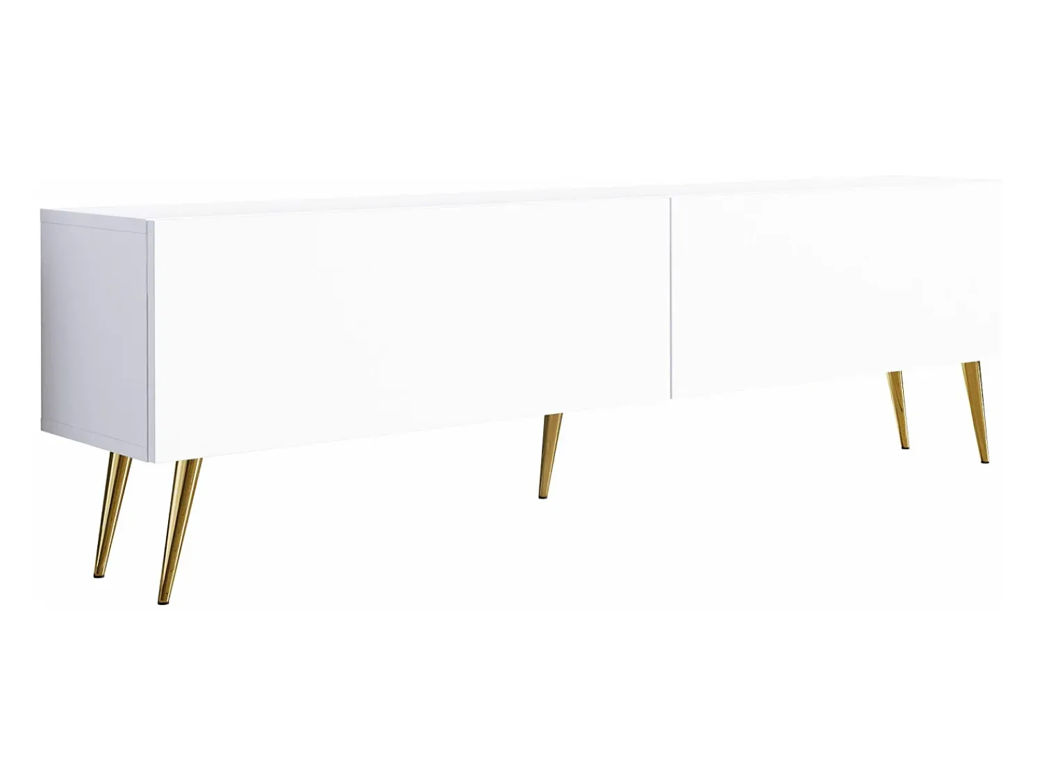 Best Móvel TV : Fosco, patas douradas, 170 x 52 x 32 cm Branco