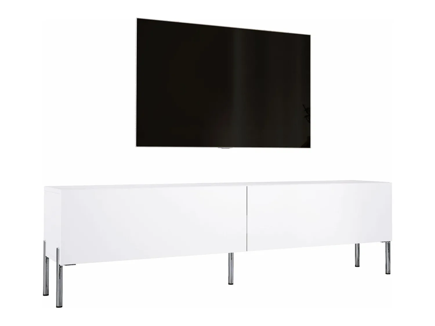 Móvel TV : Fosco, patas cromadas, 170 x 52 x 32 cm^ Móvel De Tv