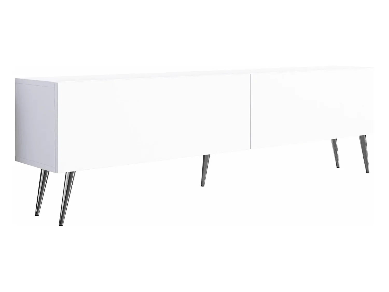 Móvel De Tv| Móvel TV : Fosco, patas cromadas, 170 x 52 x 32 cm Branco
