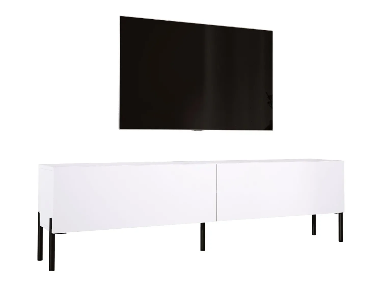 Móvel De Tv| Móvel TV : Fosco, patas pretas, 170 x 52 x 32 cm Branco