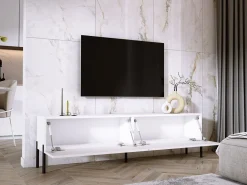 Móvel De Tv| Móvel TV : Fosco, patas pretas, 170 x 52 x 32 cm Branco