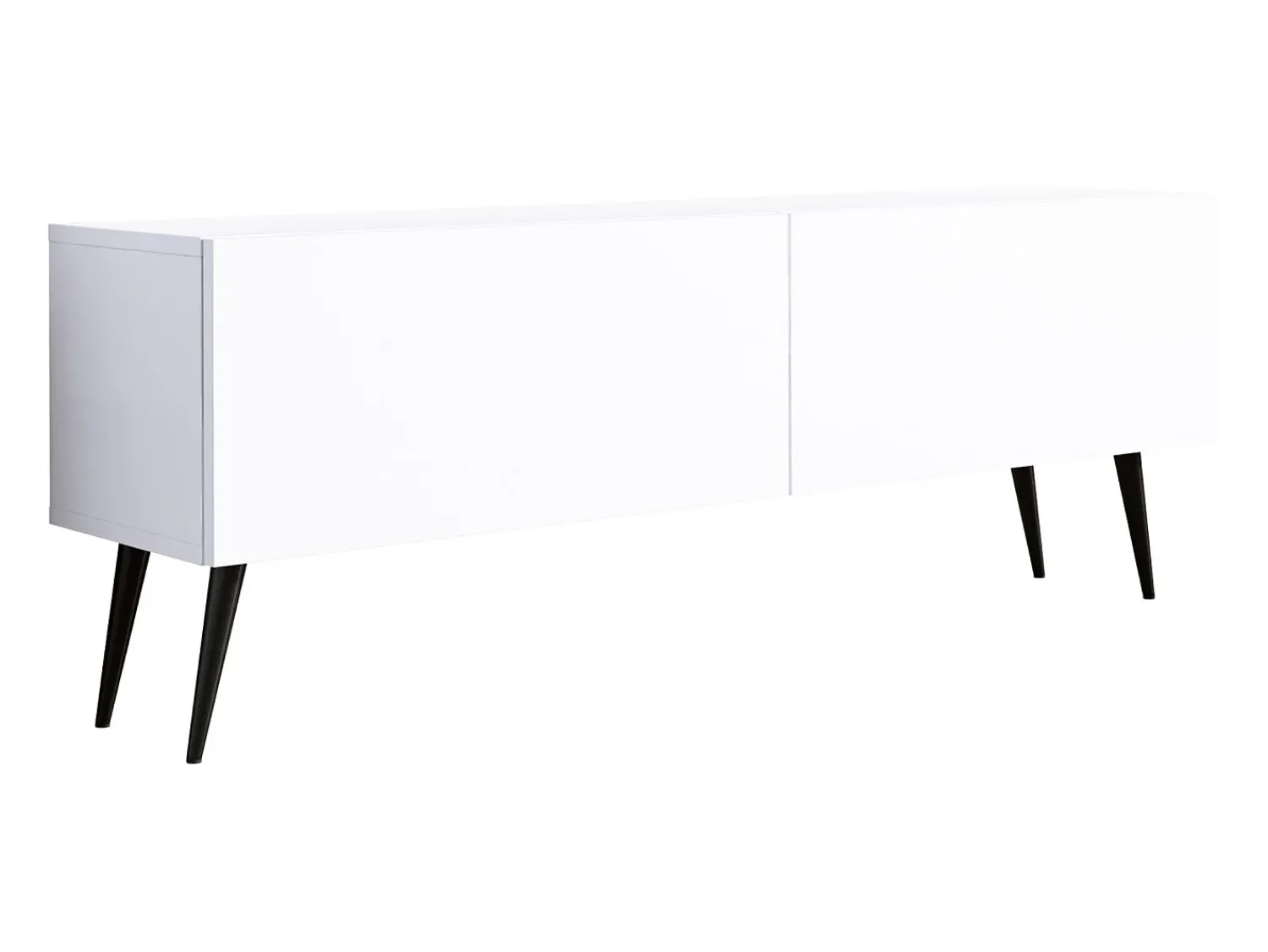 Móvel De Tv| Móvel TV : Fosco, patas pretas, 140 x 52 x 32 cm Branco