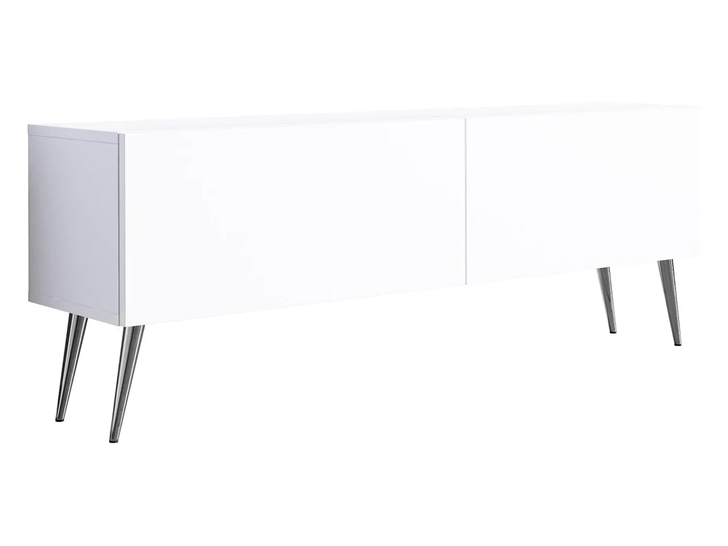 Móvel De Tv* Móvel TV : Fosco, patas cromadas, 140 x 52 x 32 cm Branco