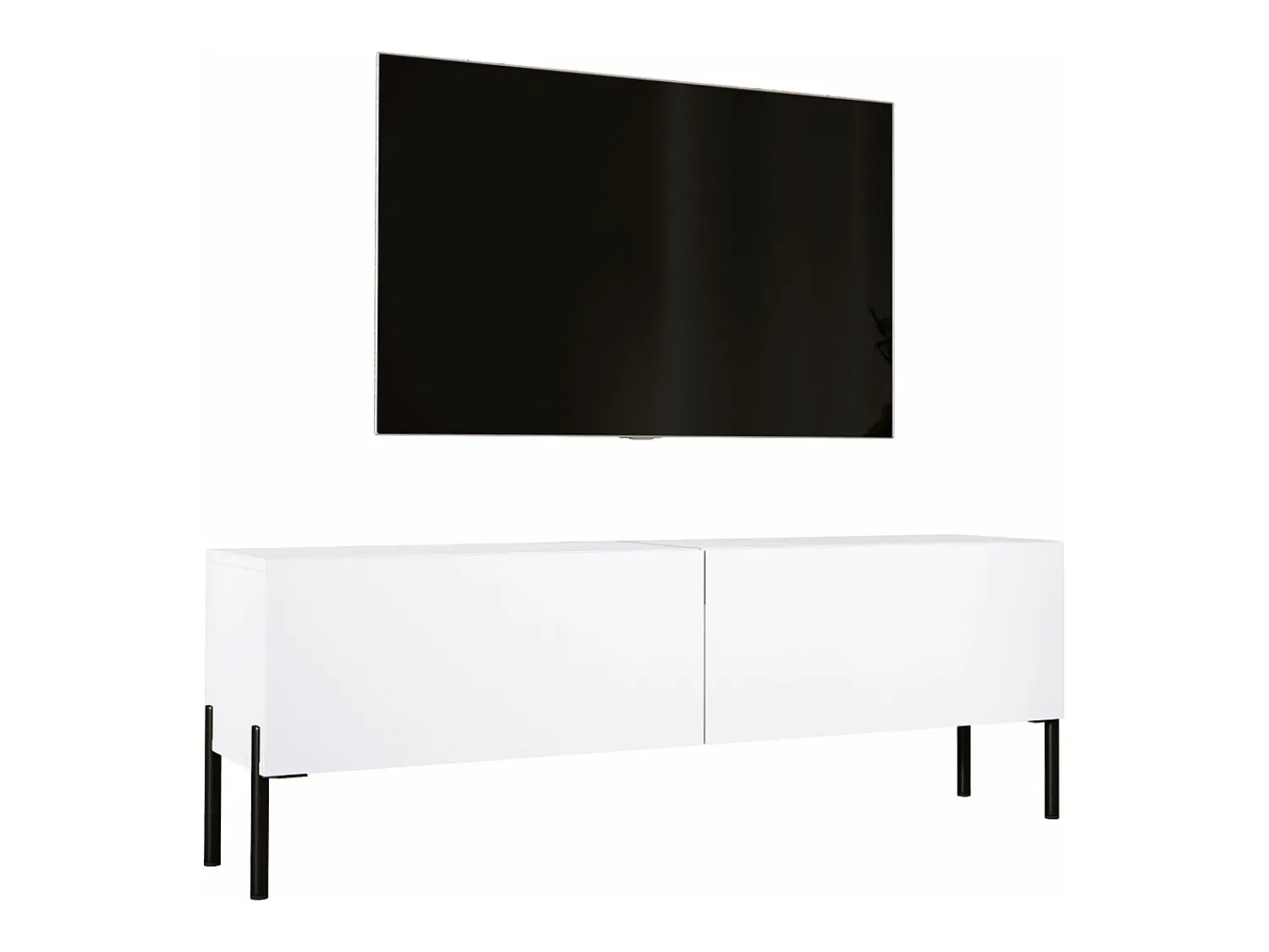 Móvel TV : Fosco, patas pretas, 140 x 52 x 32 cm^ Móvel De Tv