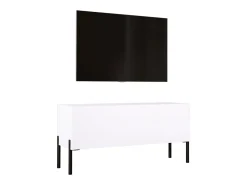 Móvel De Tv| Móvel TV : Fosco, patas pretas, 100 x 52 x 32 cm Branco