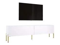 Online Móvel TV : Fosco, patas douradas, 170 x 52 x 32 cm Branco