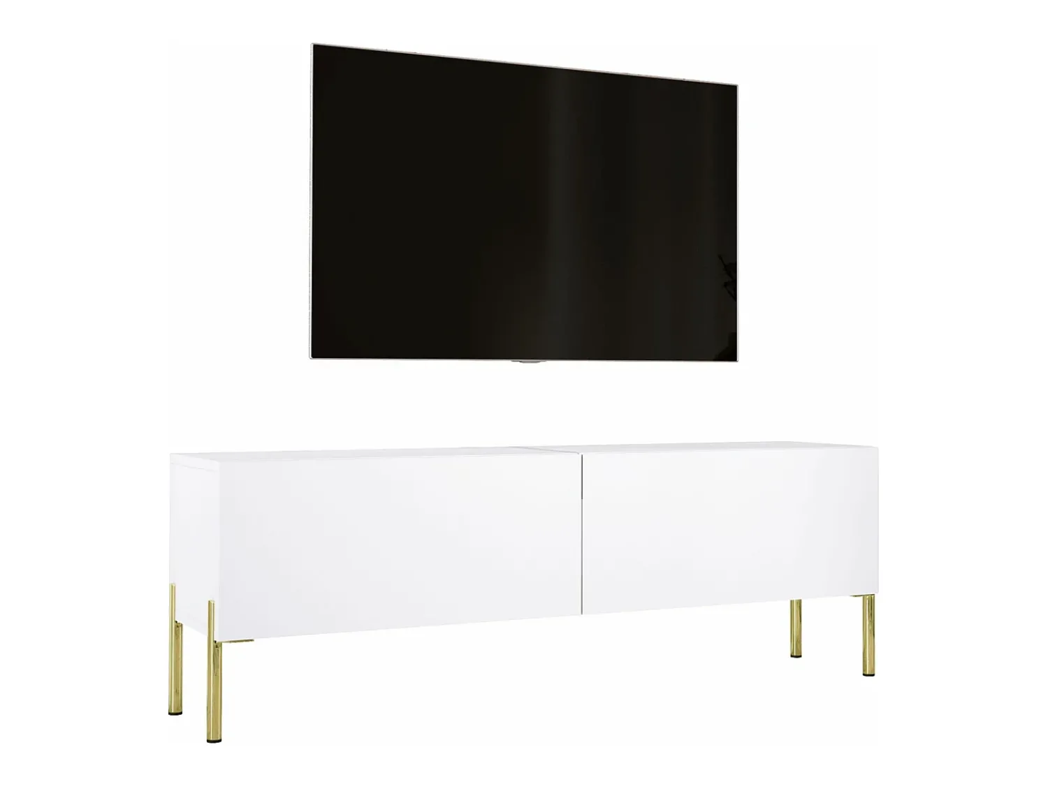 Móvel De Tv| Móvel TV : Fosco, patas dourados, 140 x 52 x 32 cm Branco