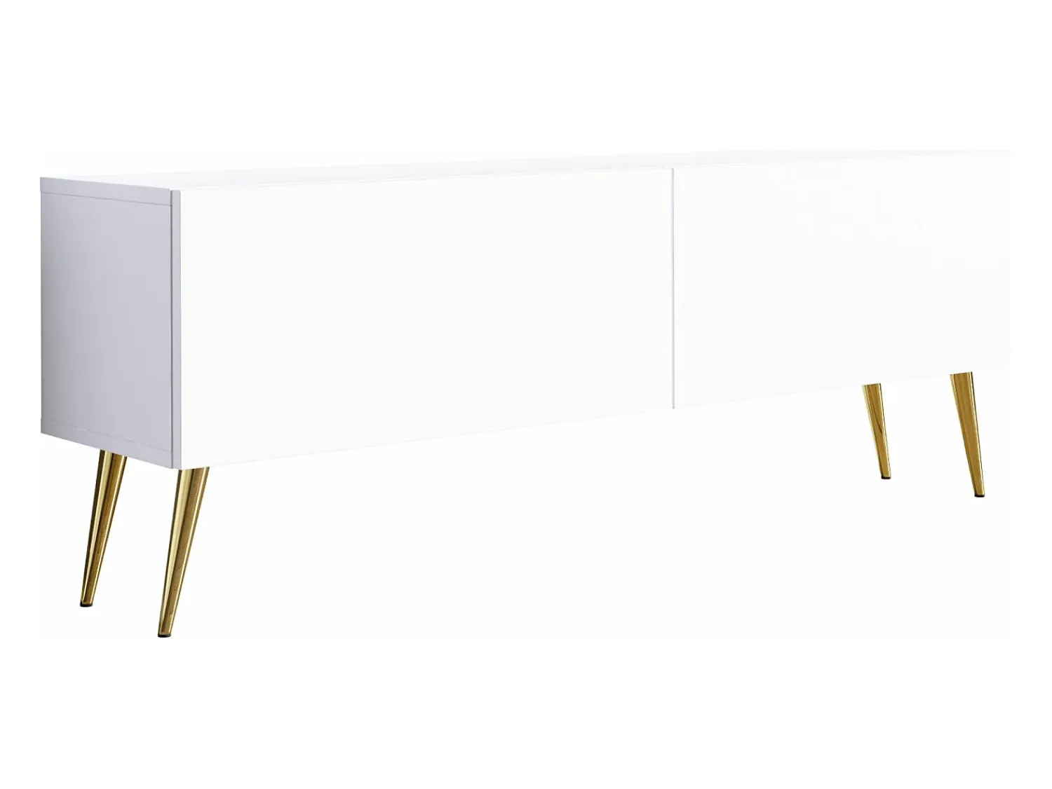 Discount Móvel TV : Fosco, patas dourados, 140 x 52 x 32 cm Branco