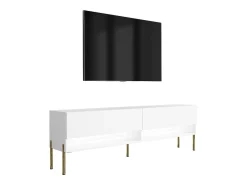 Móvel De Tv* Móvel TV : Fosco, pernas retas douradas, LED , 170 × 32 × 52 cm Branco