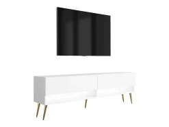 Móvel De Tv| Móvel TV : Fosco, pernas douradas abertas, LED , 170 × 32 × 52 cm Branco