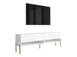 Móvel De Tv* Móvel TV : Fosco, pernas retas douradas, 170 × 32 × 52 cm Branco