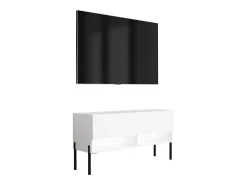 Móvel De Tv| Móvel TV : Fosco, pernas pretas retas, LED , 100 × 32 × 52 cm Branco