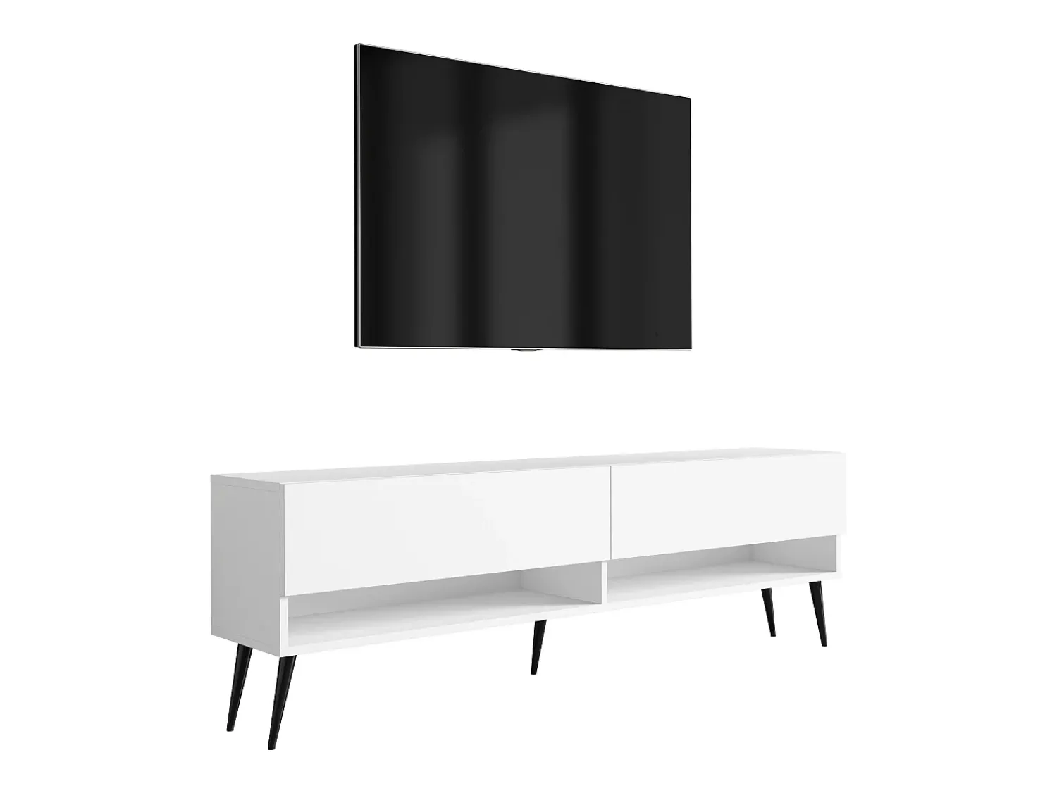 Móvel TV : Fosco, pernas pretas abertas, 170 × 32 × 52 cm^ Móvel De Tv