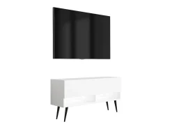Móvel De Tv| Móvel TV : Fosco, pernas pretas abertas, LED , 100 × 32 × 52 cm Branco