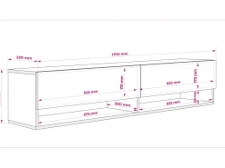 Clearance Móvel TV : Carvalho Craft, LED branco, 170 × 32 × 34 cm Castanho