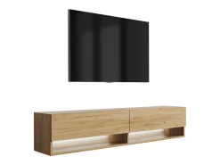 Clearance Móvel TV : Carvalho Craft, LED branco, 170 × 32 × 34 cm Castanho