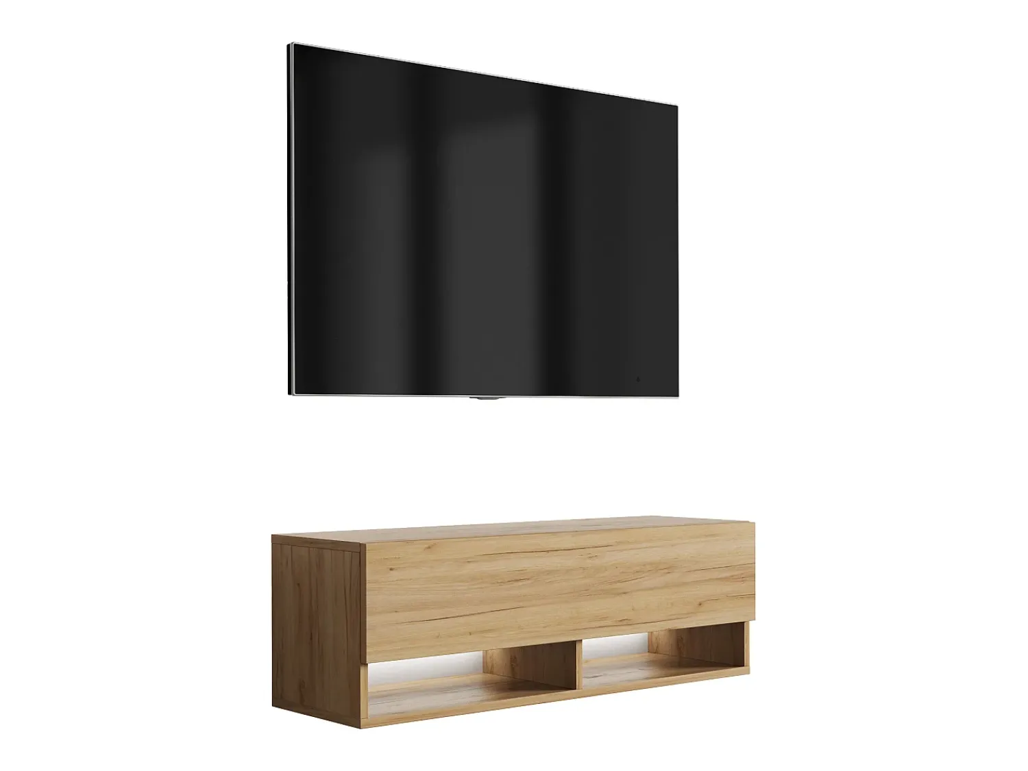 Clearance Móvel TV : Carvalho Craft, LED branco, 100 × 32 × 34 cm Castanho