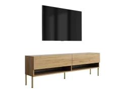 New Móvel TV : Carvalho Craft, pernas retas douradas, 170 × 32 × 52 cm Castanho