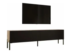 Best Móvel TV : Carvalho Wotan / Preto Fosco, patas pretas, 170 x 52 x 32 cm Castanho