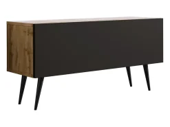 Móvel De Tv| Móvel TV : Carvalho Wotan / Preto Fosco, patas pretas, 100 x 52 x 32 cm Castanho