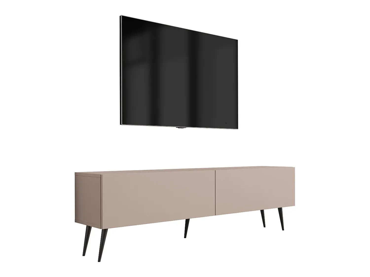 Outlet Móvel TV : Caramelo, patas pretas, 140 x 52 x 32 cm Castanho