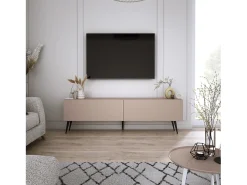 Outlet Móvel TV : Caramelo, patas pretas, 140 x 52 x 32 cm Castanho