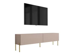 Móvel De Tv* Móvel TV : Caramelo, 140 x 52 x 32 cm, patas douradas Castanho