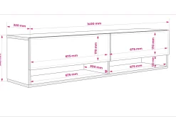 New Móvel TV : Caxemira, 140 × 32 × 34 cm Bege