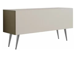 New Móvel TV : Caxemira, patas cromadas, 100 x 52 x 32 cm Bege