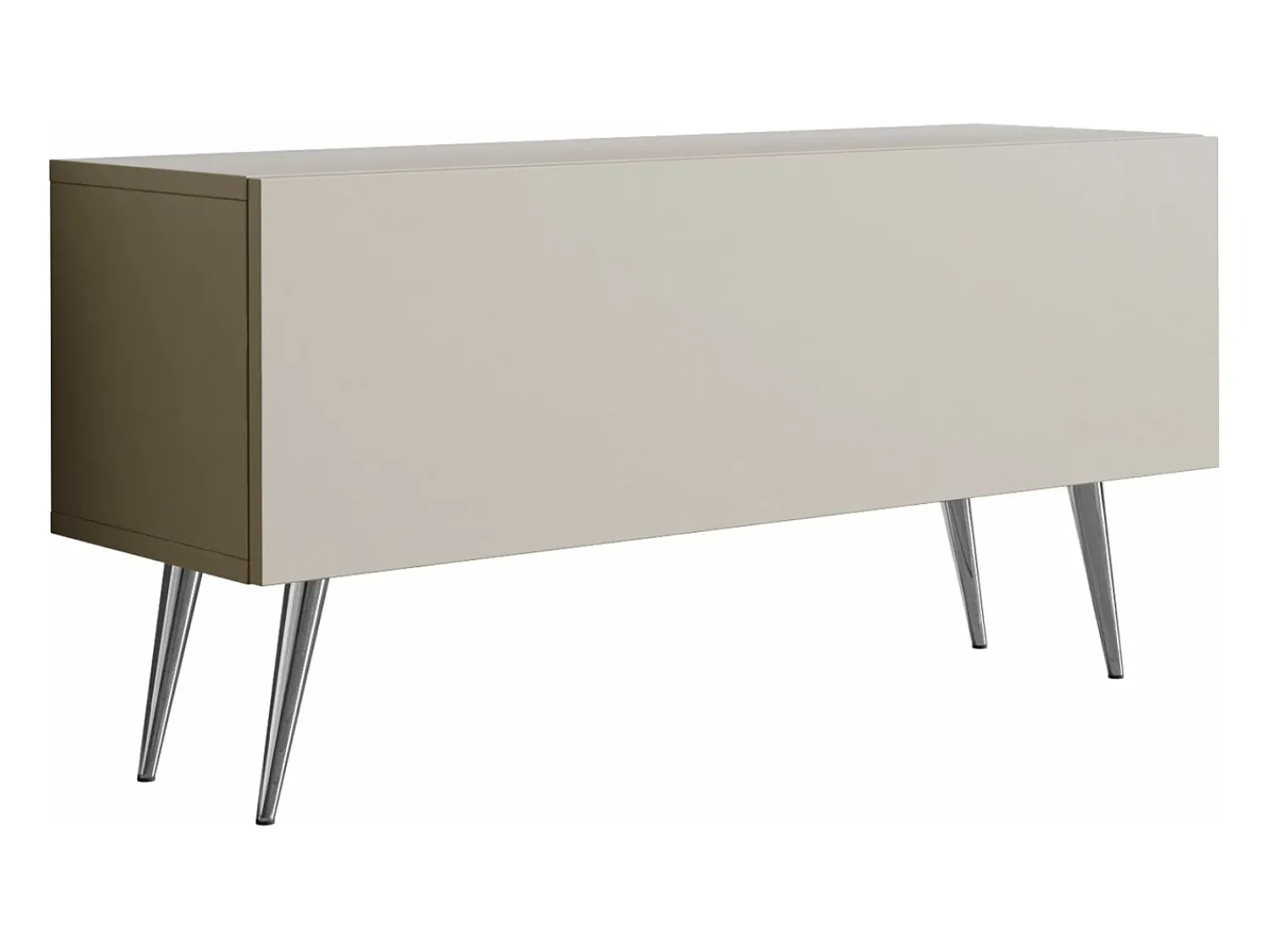 New Móvel TV : Caxemira, patas cromadas, 100 x 52 x 32 cm Bege