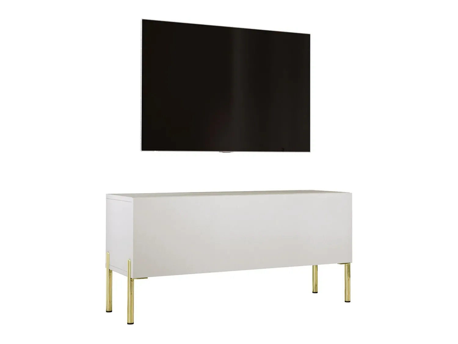 New Móvel TV : Caxemira, patas dourados, 100 x 52 x 32 cm Bege
