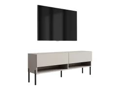Best Móvel TV : Caxemira, pernas pretas retas, 140 × 32 × 52 cm Bege
