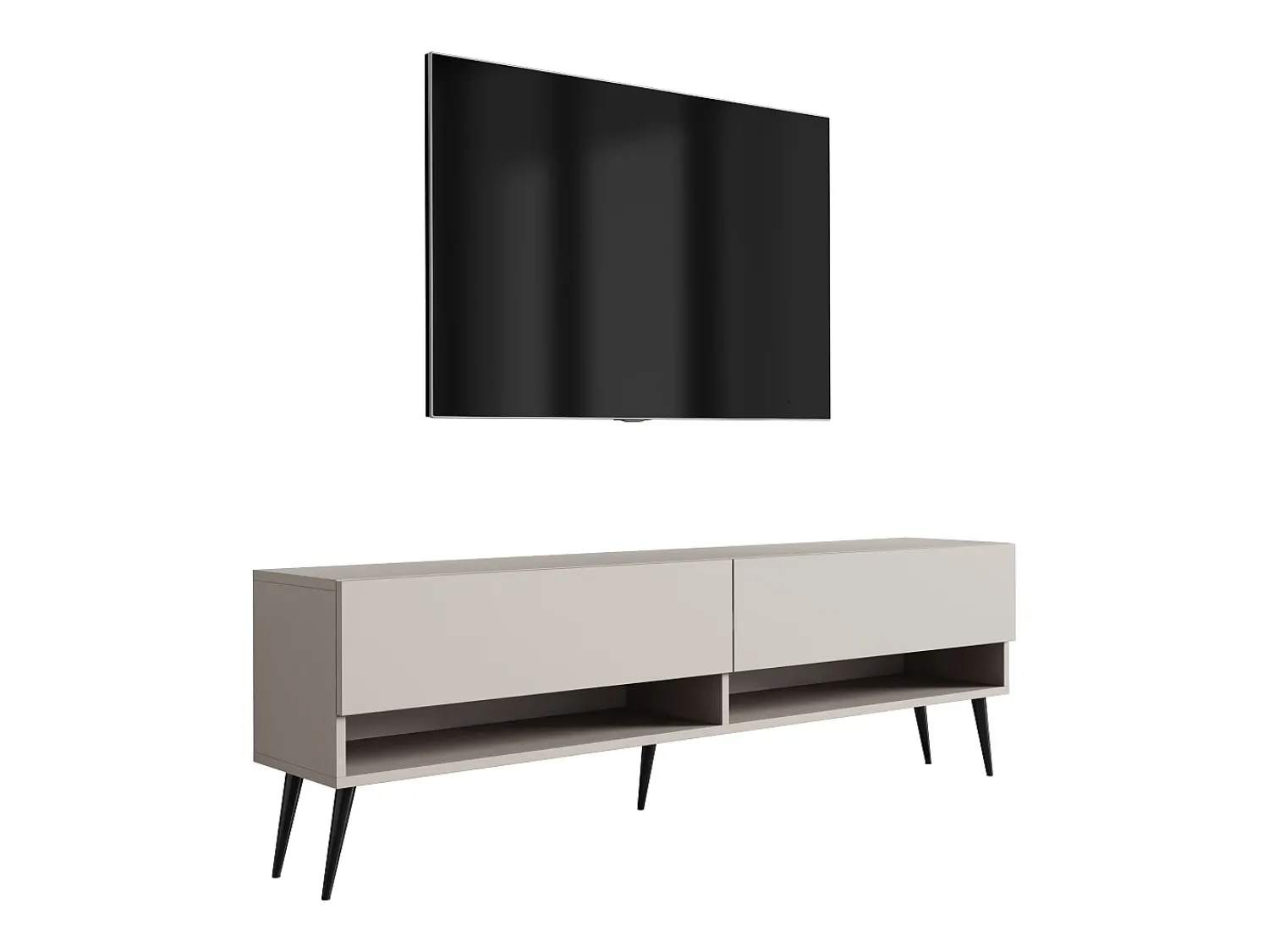 Móvel TV : Caxemira, pernas pretas abertas, 170 × 32 × 52 cm^ Móvel De Tv