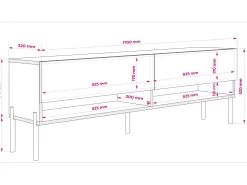 Online Móvel TV : Caxemira, pernas pretas retas, LED branco, 170 × 32 × 52 cm Bege