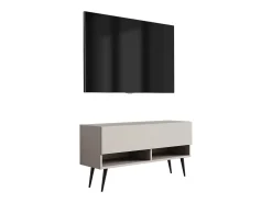 Móvel De Tv* Móvel TV : Caxemira, pernas pretas abertas, 100 × 32 × 52 cm Bege