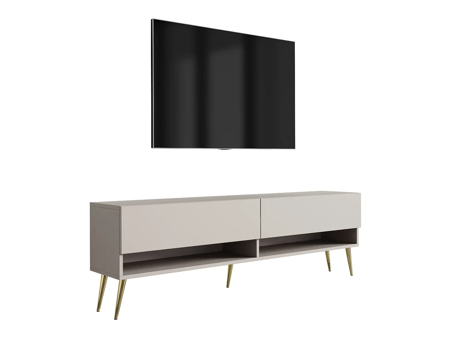 Móvel TV : Caxemira, pernas douradas abertas, 170 × 32 × 52 cm^ Móvel De Tv