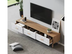Móvel De Tv|ModernLuxe Móvel TV 150 cm - 3 gavetas - aglomerado - Branco