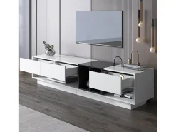 Móvel De Tv*Merax Móvel TV 190 cm - 3 gavetas e 4 nichos - aglomerado - cores e preto Branco