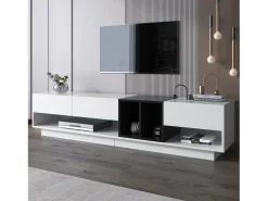 Móvel De Tv*Merax Móvel TV 190 cm - 3 gavetas e 4 nichos - aglomerado - cores e preto Branco