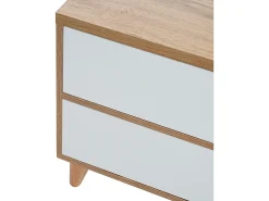 Móvel De Tv|Merax Móvel TV 175 cm - 5 portas e 2 nichos - MDF - e cor natural Branco