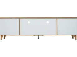 Móvel De Tv|Merax Móvel TV 175 cm - 5 portas e 2 nichos - MDF - e cor natural Branco