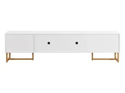 Móvel De Tv*ModernLuxe Móvel TV 175 cm - 2 portas texturadas e 4 gavetas - em MDF - Branco