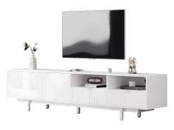 ModernLuxe Móvel TV 200 cm - com 3 compartimentos e 2 gavetas - capacidade máxima TV 90 polegadas -^ Móvel De Tv