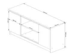 Móvel De Tv*Akord Móvel TV 120 cm com 2 Portas e 1 Prateleira - Bianco/Carvalho de Sonoma Natural claro / Branco