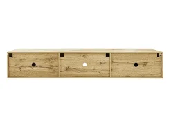 Móvel De Tv|KOMHTOM Móvel TV, 180 cm, superfície brilhante, com iluminação LED de 16 cores, montagem na parede Preto